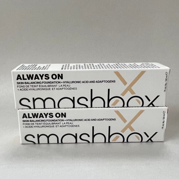 Smashbox Always On Skin Balancing Foundation 1 fl oz F20-N x 2 - Picture 1 of 4